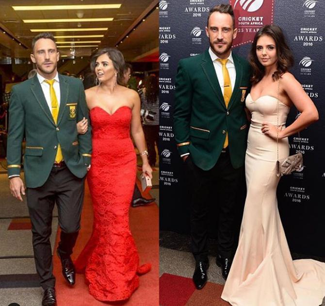 Faf du Plessis posted this picture with wife Imari Visser and captioned, 