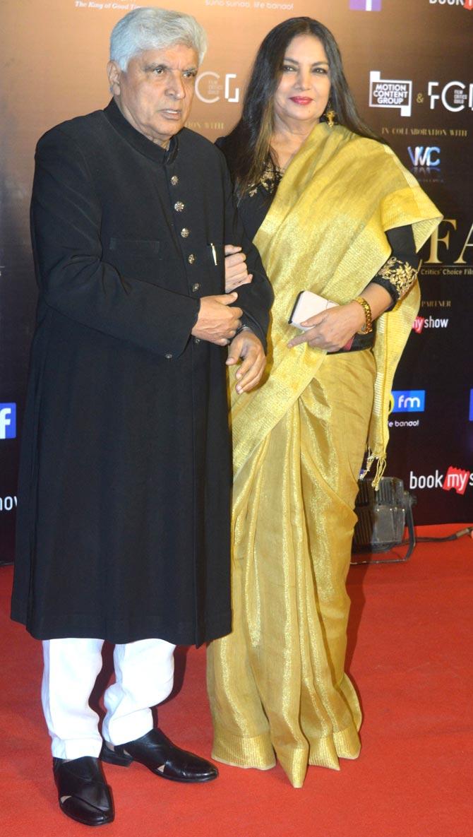 Javed Akhtar and Shabana Azmi walked the red carpet together at Critics Choice Awards 2019, held in Bandra, Mumbai. 