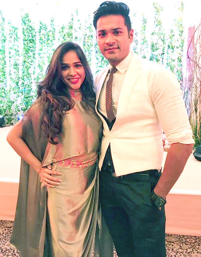 Sweety Jain with husband Mrunal Jain also attended Ssharad Malhotra and Ripci Bhatia's wedding ceremony.
