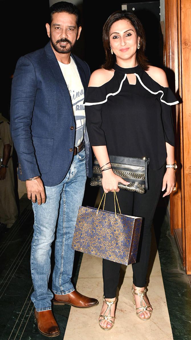 Anup Soni and wife Juhi Babbar too came in to join the celebrations. Juhi played Manoj Bajpayee's character Colonel Abhay Singh's wife in the film Aiyaary.