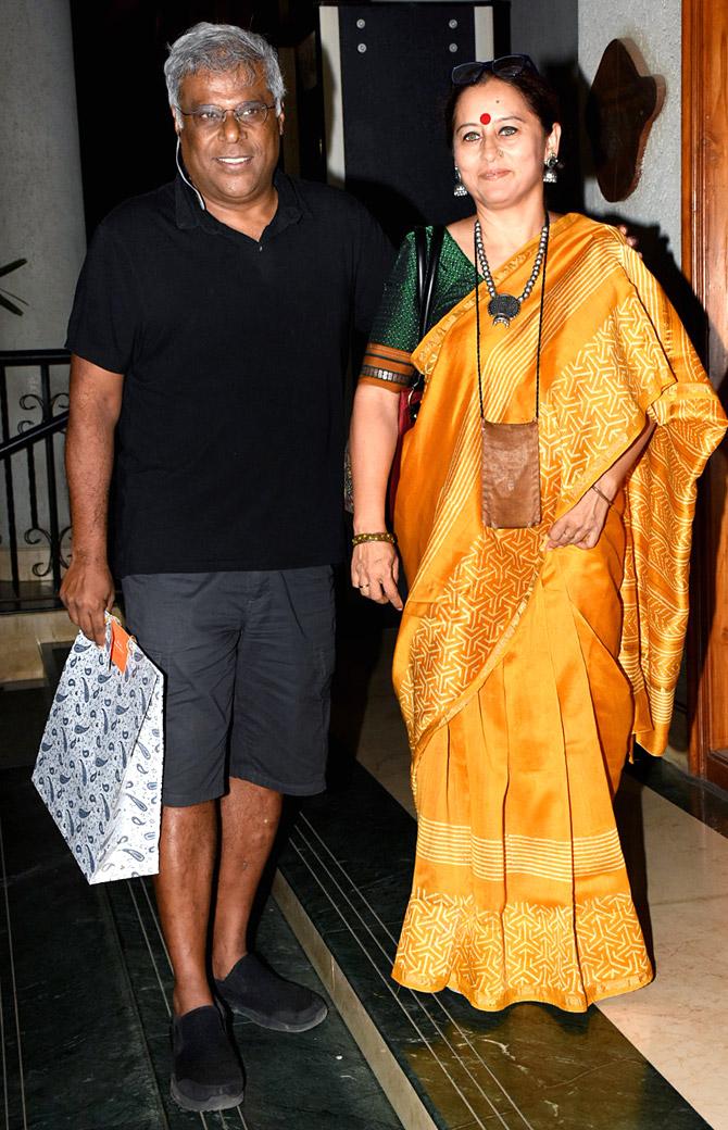 Ashish Vidyarthi was seen in the most comfortable casuals, while his wife Rajoshi Vidyarthi was dressed prettily for the occasion.