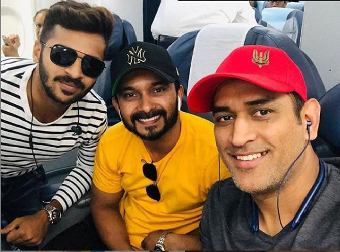 In picture: Shardul Thakur with MS Dhoni and Kedar Jadhav.