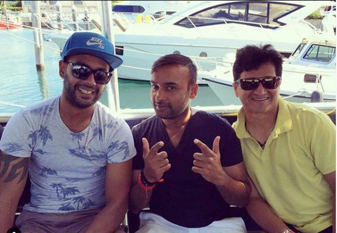 Amit Mishra has represented the national team in Tests, ODIs and T20Is.
In picture: Amit Mishra with Stuart Binny and a friend.
