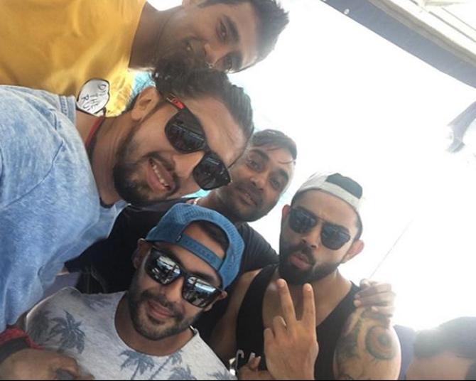 Amit Mishra has played for various franchises in the Indian Premier League - Deccan Chargers, Sunrisers Hyderabad and Delhi Capitals.
In picture: Amit Mishra with Virat Kohli, Stuart Binny and Ishant Sharma.