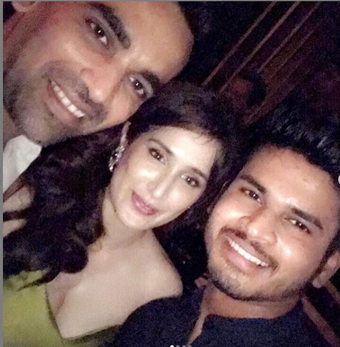Shreyas Iyer started off his IPL career when he was selected in the 2015 IPL season by Delhi Daredevils (now Delhi Capitals) for Rs. 2.6 crore.
Shreyas Iyer posted this picture with Zaheer Khan and Sagarika Ghatge
