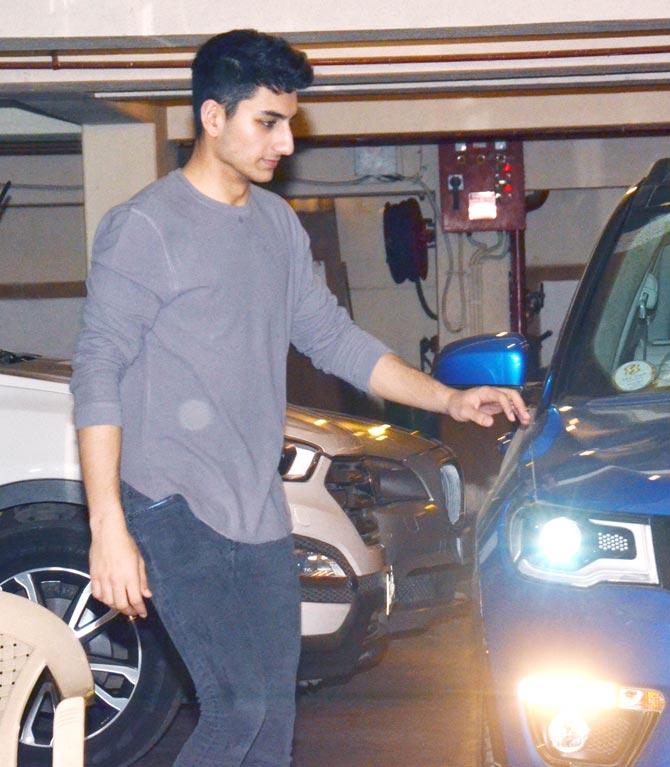 Ibrahim Ali Khan, Saif Ali Khan and Amrita Singh's son, was spotted at Saif and Kareena Kapoor Khan's home in Bandra, Mumbai. All pictures/Yogen Shah