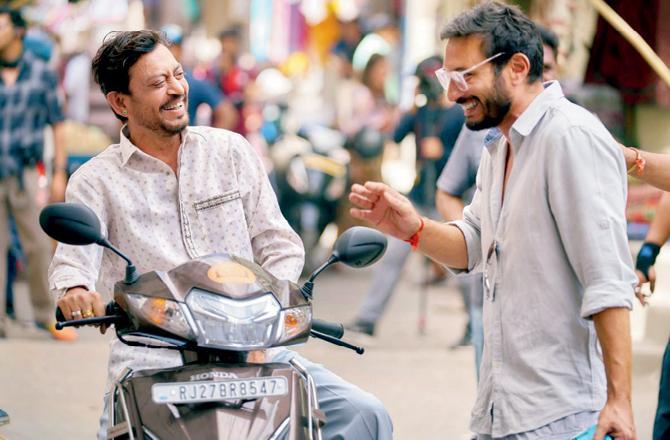 Irrfan Khan on the sets of Angrezi Medium