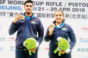 Mixed Team Event: Anjum-Divyansh win gold in 10m air rifle
