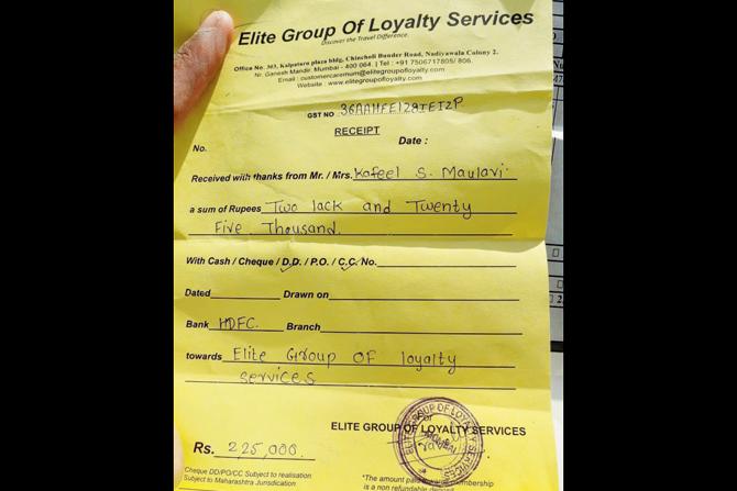Payment receipt a victim received from the company