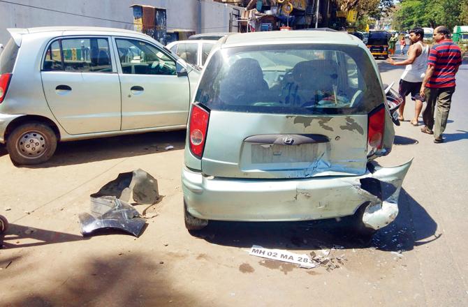 The vehicles damaged by Singh