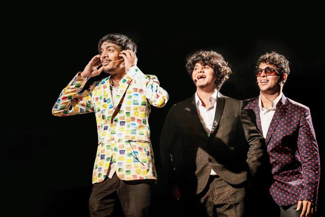 (From left) Jaydeep Marathe, playing Shirish; Kapil Redekar, or Ameya; and Shubhankar Ekbote, or Ghyanta 