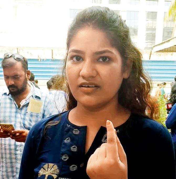 Muskan Gupta, whose finger was not inked