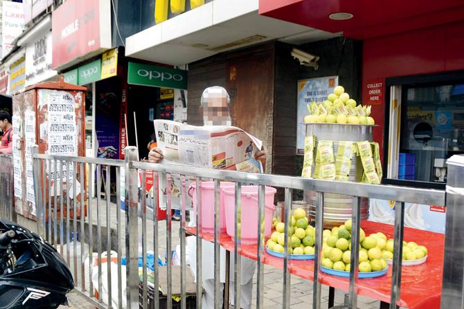 The nimbu pani sold at roadside joints and at railway stations is not prepared in the most hygienic way, BMC officials said. File Pic