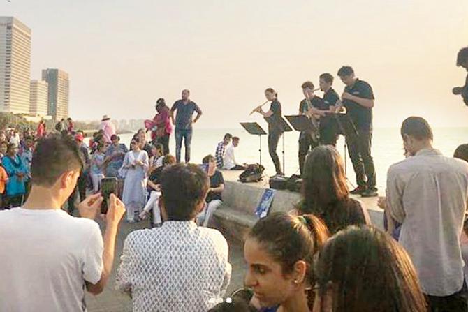 The SOI sextet performs at Marine Drive