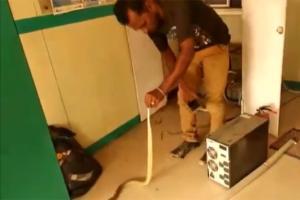 Enter ATM to remove cash, get greeted by snake