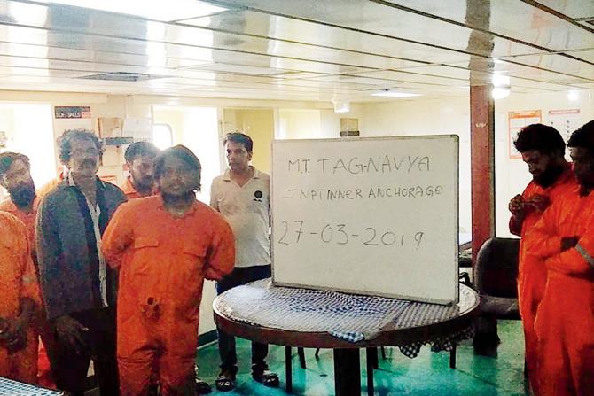 The 17-member crew of Tag Navya has also written to Maritime Union of India and National Union of Seafarers of India, but both have expressed their inability to help