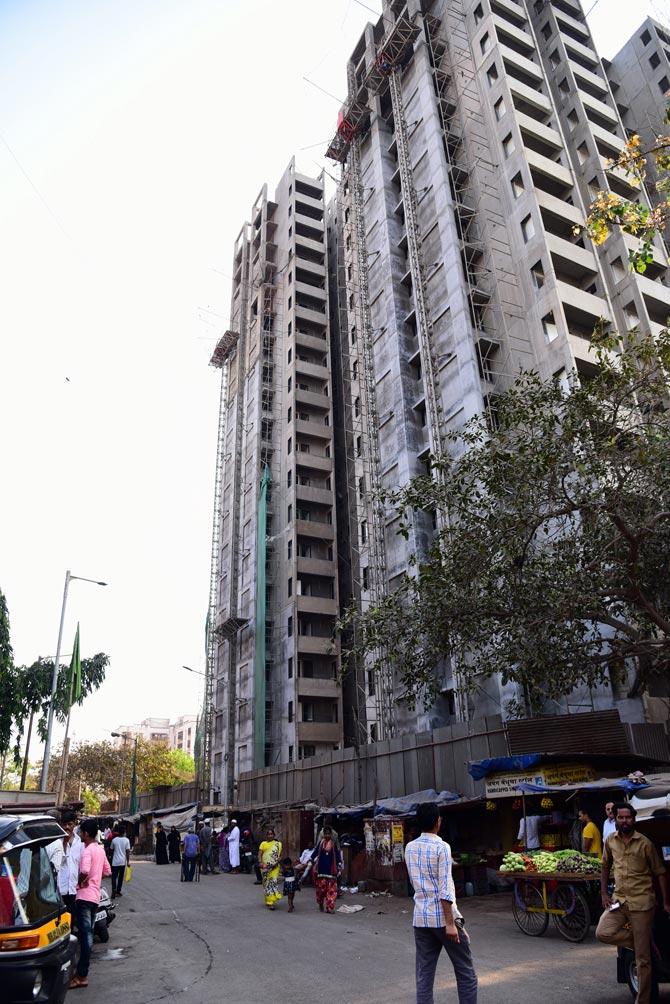 The building was being constructed by MHADA