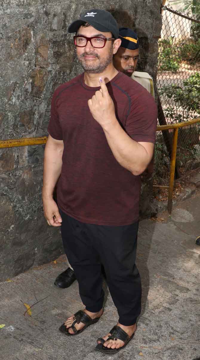 Aamir Khan votes