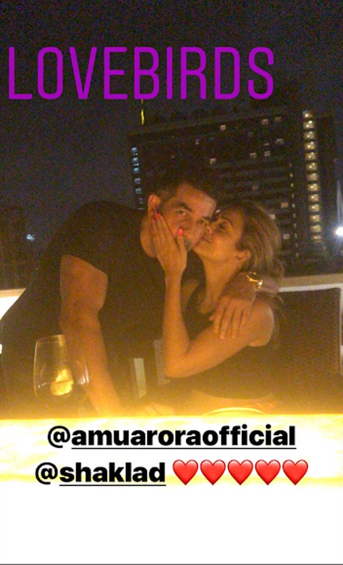Amrita Arora with her husband Shakeel Ladak