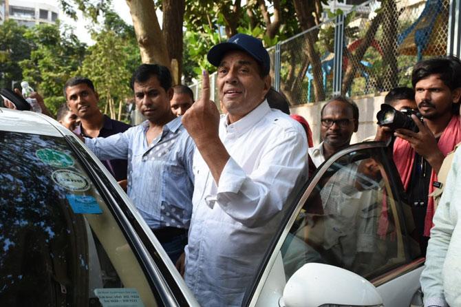 Dharmendra votes