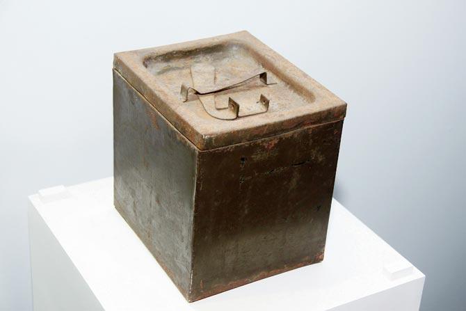 A ballot box used  during India