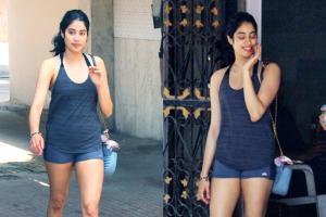 Janhvi Kapoor opts for an all-grey gym gear for her workout session