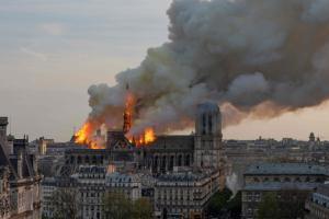 Paris cathedral fire: Precious artwork evacuated, both towers safe
