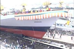 Watch Video: Third ship of Project 15B launched in Mumbai