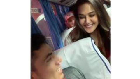 Watch video: KXIP owner Preity Zinta has fun with Mujeeb on team bus