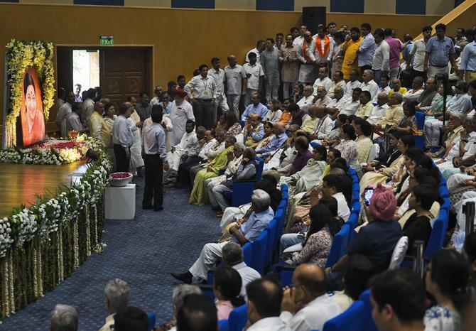 Besides politicians and Bollywood celebs, the prayer meeting was attended by friends, family, and well-wishers who thronged in large numbers to pay tribute to late Sushma Swaraj.