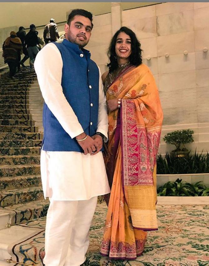 Babita Phogat posted this photo with husband Vivek Suhag and wrote, 
