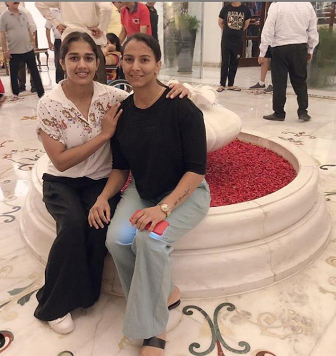 Babita Phogat and her sisters have managed to bring about a change in the mindset of people in Haryana with regards to women pursuing their careers in different fields.
In picture: Babita with sister Geeta Phogat.