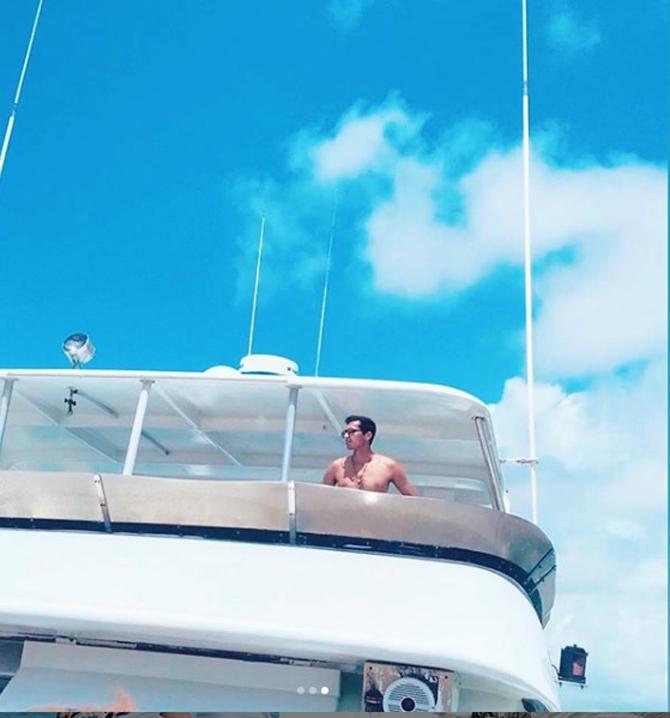 Navdeep Saini posted this picture of a friend during his sail on a yacht in Antigua.
