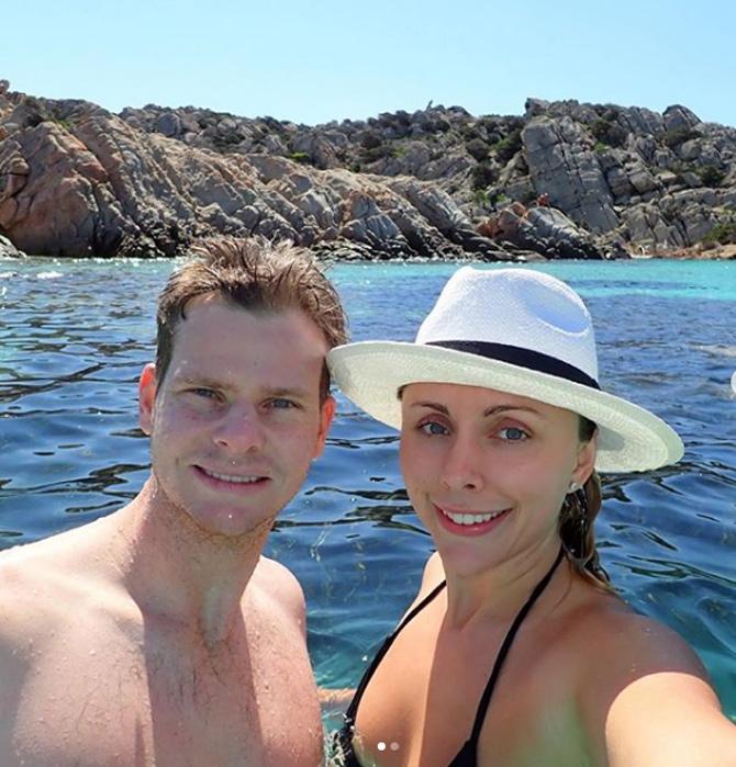 Steve Smith made his IPL debut at the 2012 IPL edition with Pune Warriors India.
Steve Smith posted this picture with wife Dani Willis in Sardinia