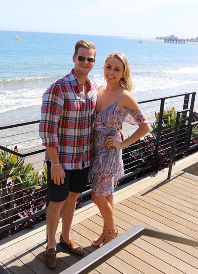 Steve Smith is regarded as one of the all-time greats in Test cricket and is one of the top two Test batsmen in the world along-with Virat Kohli.
In picture: Steve Smith and wife Dani Willis chilling in Malibu