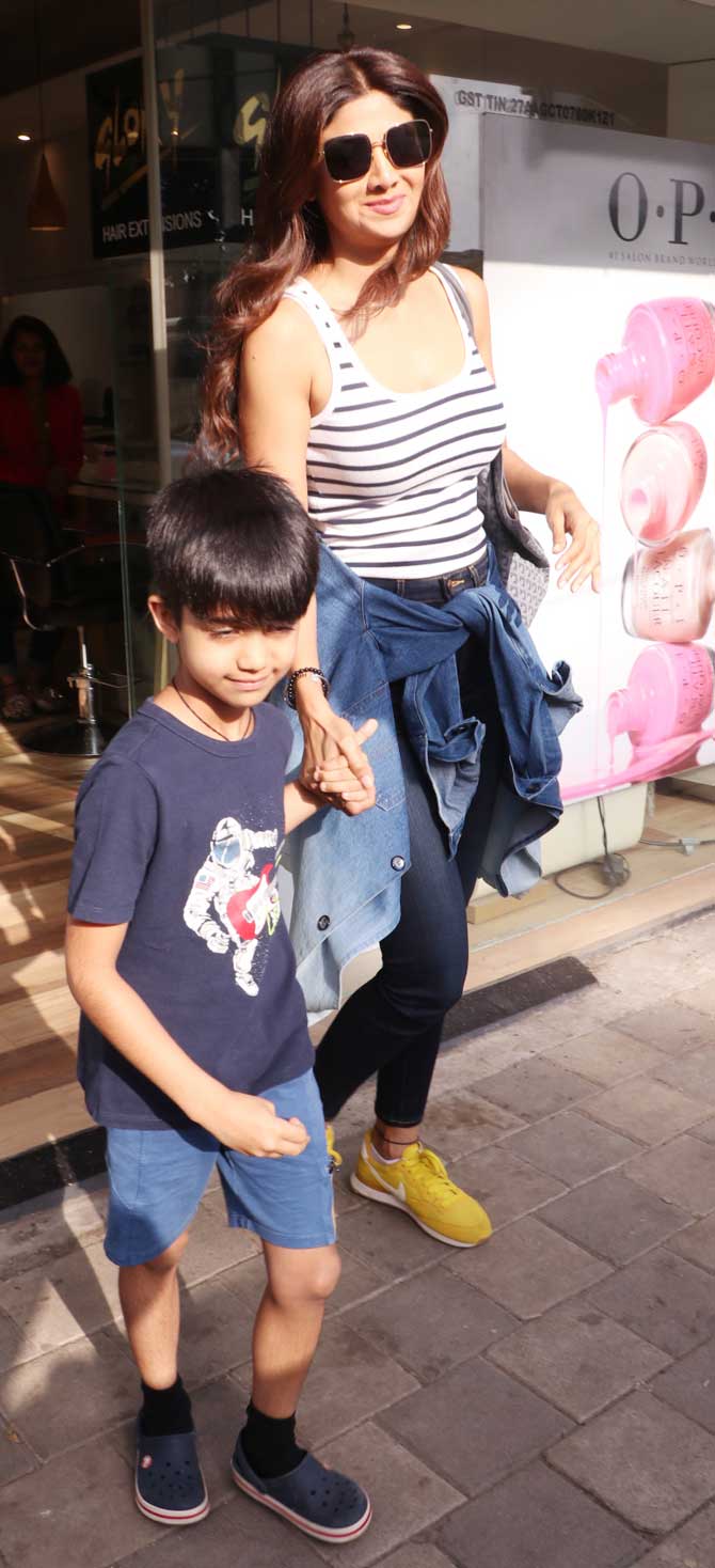 Shilpa Shetty Kundra along with son Viaan Kundra was also spotted in Juhu.