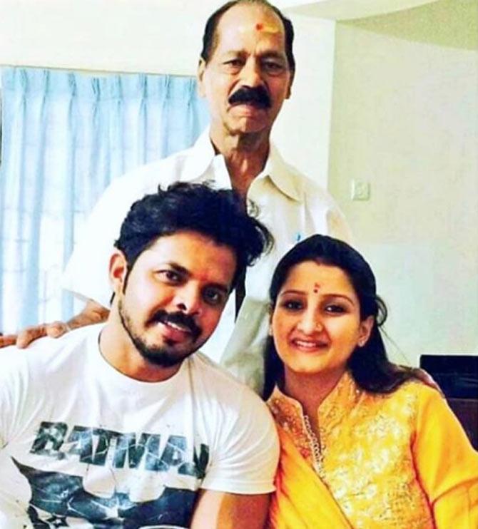 Sreesanth shared this photo on Father's Day with a touching post: #fathersday #love #family ” A father is the one friend upon whom we can always rely. In the hour of need, when all else fails, we remember him upon whose knees we sat when children, and who soothed our sorrows; and even though he may be unable to assist us, his mere presence serves to comfort and strengthen us.