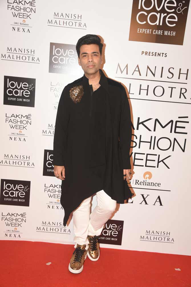 Karan Johar walked the red carpet in quirky ethnic wear at LFW 2019.