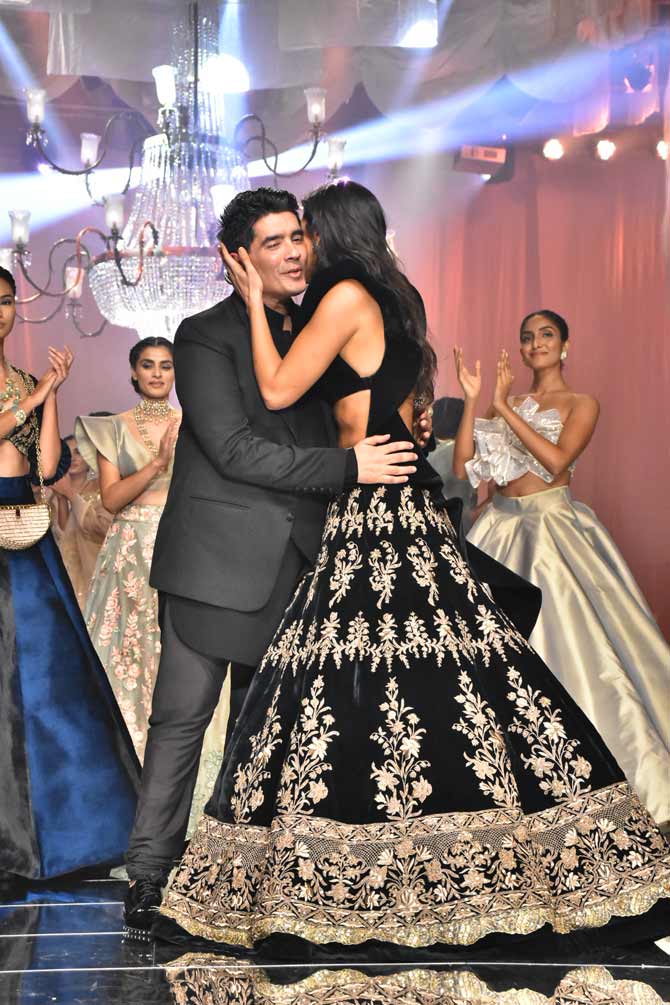 Katrina Kaif greeted Manish Malhotra as she turned muse for the designer.