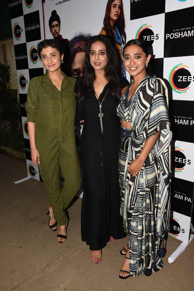 Posham Pa has been shot in three different non-linear tracks and is sure to keep the viewers engrossed with twist and turns.
In picture: The lead characters of the film - Ragini Khanna, Mahie Gill and Sayani Gupta at the screening.