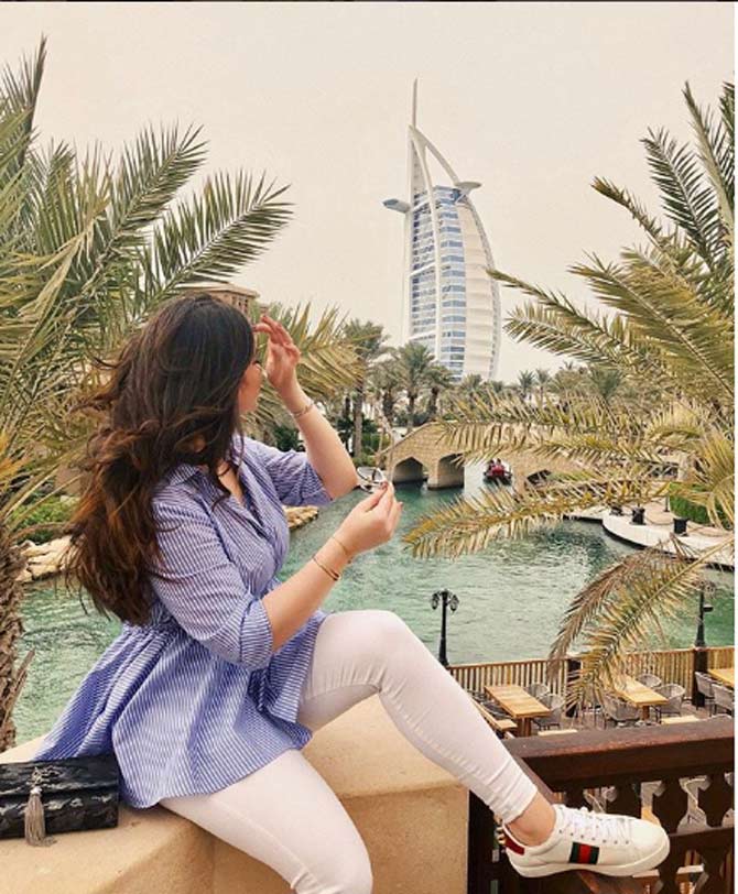 Sara Tendulkar poses during a vacation to Dubai