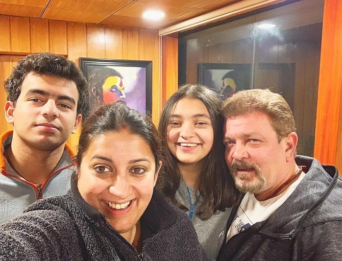 Smriti Irani cherishes the time that she gets to spend with her children and her family. This picture which she took on New Year's was captioned, 
