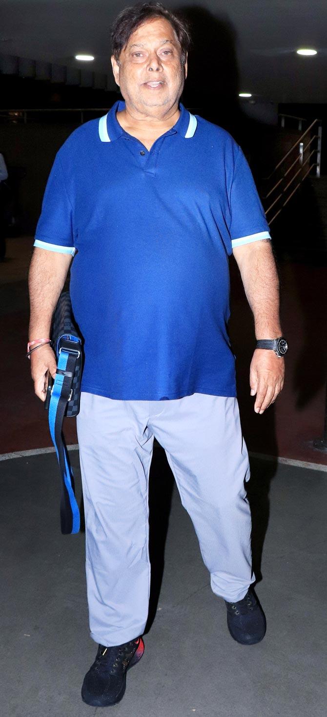 David Dhawan was also spotted at the Mumbai airport. The filmmaker is currently shooting for Coolie No 1 which stars son Varun Dhawan and Sara Ali Khan.