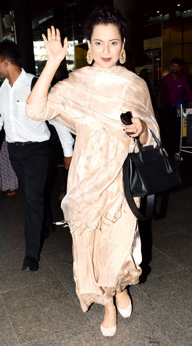 Kangana Ranaut looked pretty in her ethnic wear as she arrived at the Mumbai airport. The actress, who returned from Jaipur, was last seen in Judgementall Hai Kya.