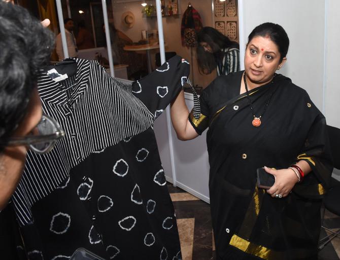 Smriti Irani came to inaugurate the largest initiative towards sustainable fashion. Irani was seen interacting with young designers and giving them some valuable tips as well.