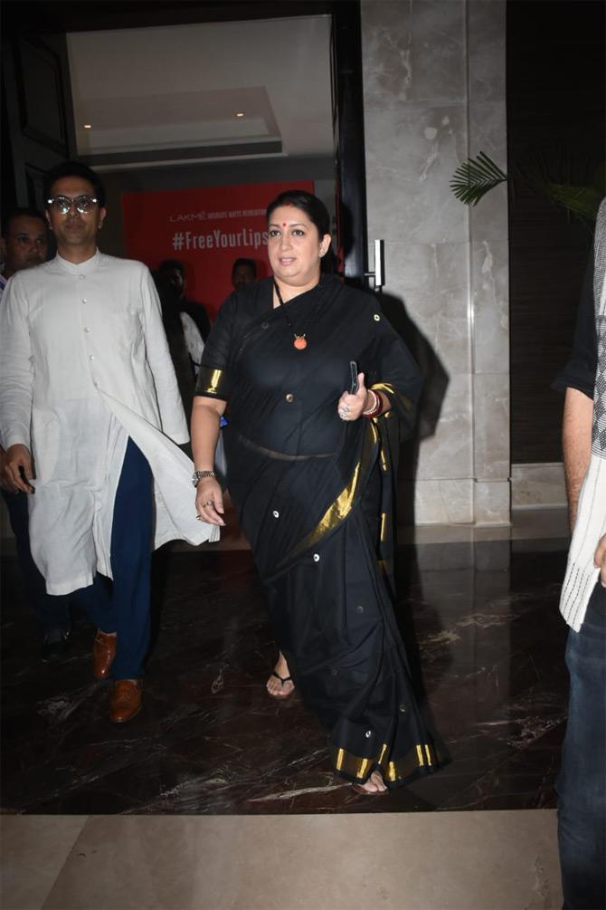 Smriti Irani, who came to inaugurate the largest initiative towards sustainable fashion dressed for the occasion in her signature ethnic look.