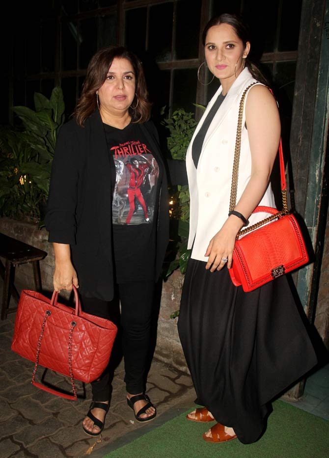 Sania Mirza was at a Bandra restaurant with her best friend in Mumbai, Farah Khan. The dup were seen on an all-girls night out.