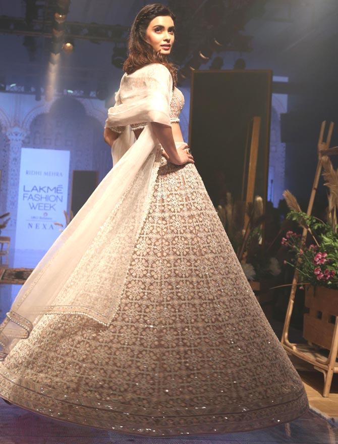 Diana Penty closed the show for designer Riddhi Mehra at the Lakme Fashion Week Winter/Festive 2019. The actress donned an ivory embellished lehenga and oozed confidence and poise on the red carpet. About developing her style through the years, Diana said in a chat with PTI, 