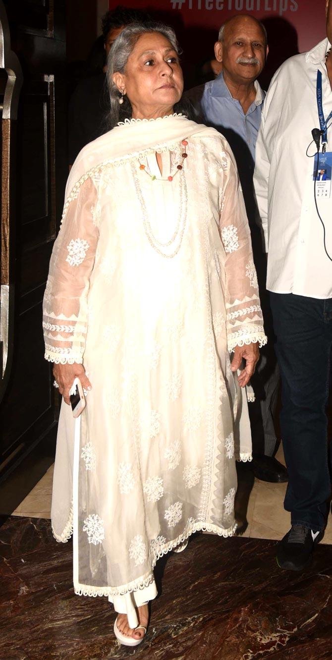 Veteran actress-turned-politician Jaya Bachchan also attended the Lakme Fashion Week Winter-Festive 2019.