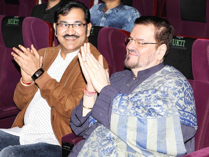 Singers Sudesh Bhosle and Nitin Mukesh were also clicked at the gathering. Sudesh Bhosle is known for songs like 'Love Rap' and 'Bade Miyan Chote Miyan'.